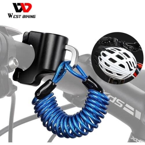 WEST BIKING Helmet Lock Mini Anti-Theft Alloy Cable Bike Lock For Motorcycle MTB Electric Scooter Helmet Bag Bicycle Accessories