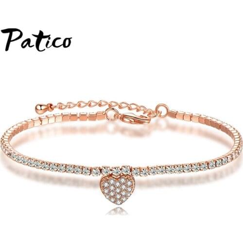 Top Vendor Cubic Zircon 925 Sterling Silver Bracelet Adjustable Chain Charm Bracelets Girls Birthday Gift Full Crystal Jewelry