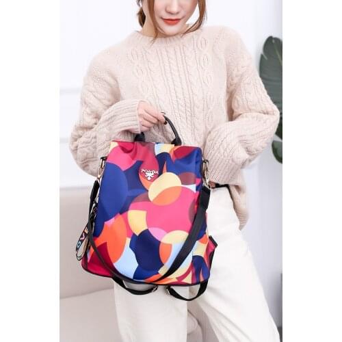 Woman Teenage Anti-Theft Backpack Female Girls Oxford Cloth Waterproof Multi-function Travel School Shoulder Daypack Bag