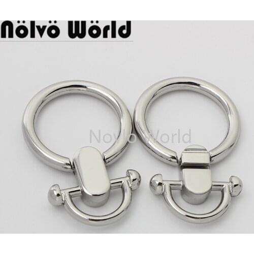 10-50pcs silver color 54*14mm alloy round shape connect buckle for lady shoulder bag hanger connector chain bag parts