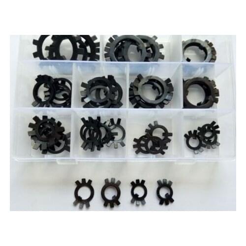110pcs M10-M30 Steel Stop Washer Stopping Washers Gaskets With Toothed 45H Kits Top Sale