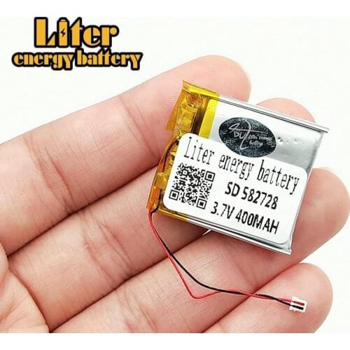 3.7V,400mAH,582728 polymer lithium ion /Li-Po Rechargeable battery for SMART WATCH,GPS,mp3,mp4,cell phone,DVD,BLUETOOTH SPEAKER