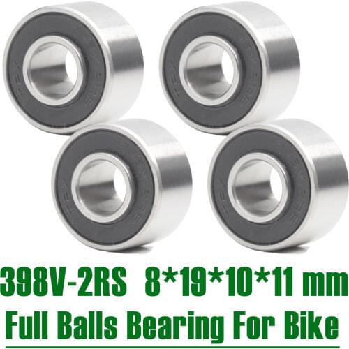 398V 2RS MAX Bearings 8*19*10*11mm(4PCS)Chrome Steel Sealed with Grease 398 V Cart Full Balls Bearing for Bike Horst Link