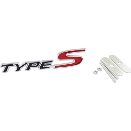 Auto Black Red TYPES TYPE S Racing Front Grill Grille Emblem Badge