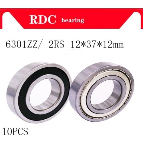 Free Shipping 10pcs/lot 6301 2RS 6301ZZ 6301-2Z 6301Z 80301 12*37*12 mm deep groove ball bearing
