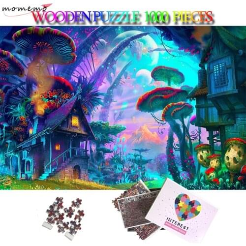MOMEMO Strange Alien World Wooden Puzzle 5075cm 1000 Pieces Jigsaw Puzzle Cartoon Plane Puzzles Toys Adults Kids Teens Puzzle