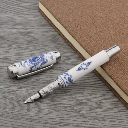 Chinese Porcelain Chinese painting blue dragon Mediun Fountain Pen