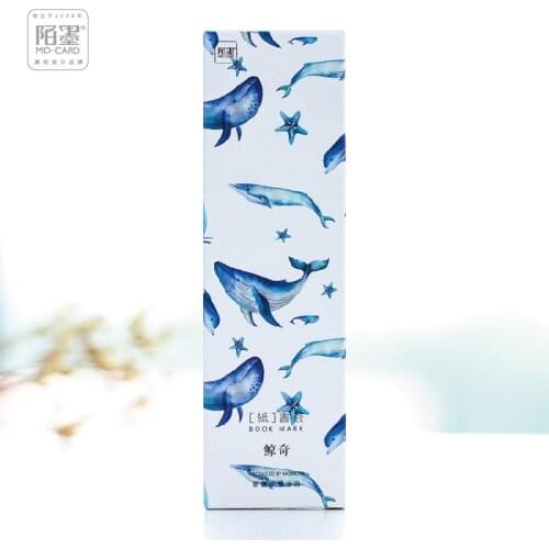 30 pcs/pack Peaceful Whale Bookmark Mark of Page Decorative Stationery Film School Office Supply