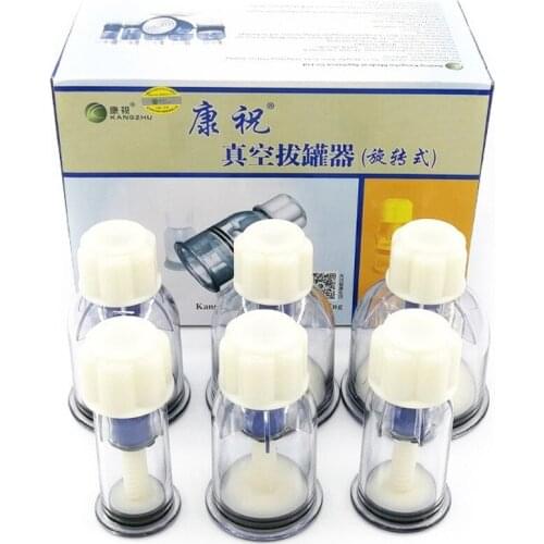 JYTOP Traditional Chinese Medicine Hand-tightening Vacuum Cupping Device 6 Cup Cupping Therapy Traditional Acupuncture Massage