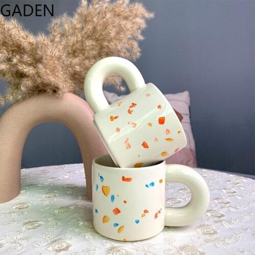 Nordic Ceramic Coffee Cup Household Milk Mug Living Room Coffee Table Decoration Accessories Kitchen Bar Drinking Utensils