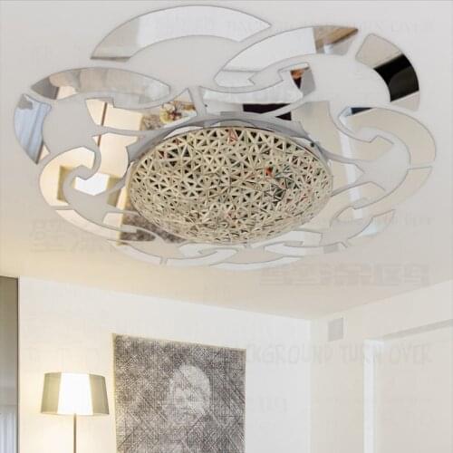 Chinese Winder Knot Decorative 3D Acrylic Ceiling Mirror Wall Stickers Wall Decals Living Room Home Bedroom Decor Decals R208