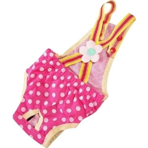 Pet Dogs Overall Shorts Diaper Sanitary Physiological Pants Dot Pattern Menstruation Female Underwear Briefs Washable Suit Hotse