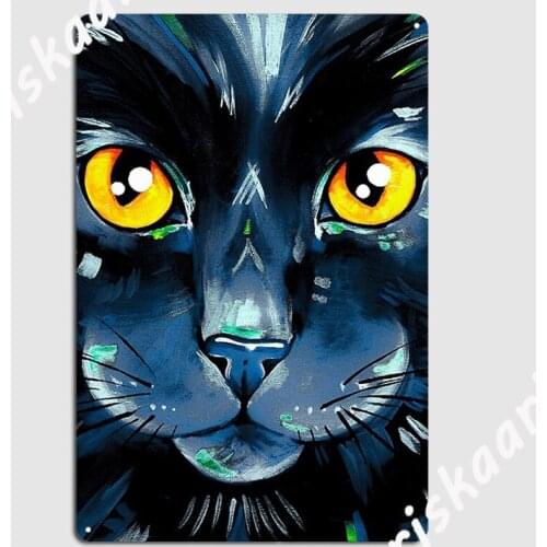 Cats In Color 2 Black Version Metal Plaque Poster Club Vintage Painting Décor pub Garage Tin sign Poster