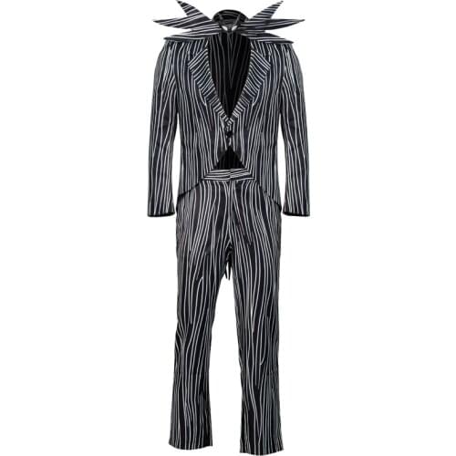 Jack Skellington Costume Clothing The Nightmare Before Christmas Adult Men Halloween Suit Cosplay