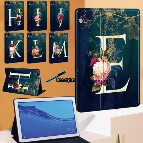 For Huawei MediaPad T3 8.0"/T3 10 9.6"/T5 10 10.1" /M5 Lite 10.1"/M5 10.8" Letter Series Tablet Folio Leather Stand Case Cover