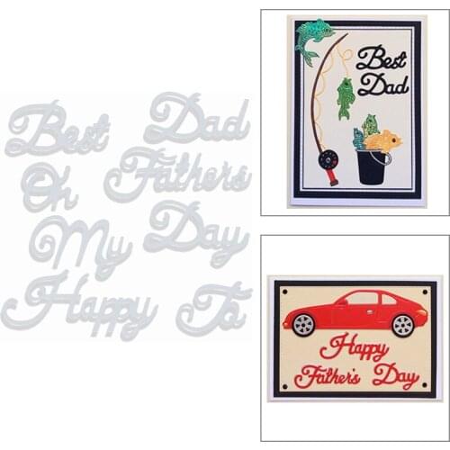 2020 New Fathers day English Best Dad Metal Cutting Dies For Cut Paper Making Words Greeting Card DIY Scrapbooking No Stamp Set