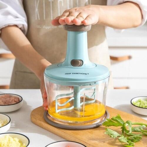 1.1L Capacity Multi-Function Chopper Meat Grinder Mincer Vegetable Garlic Cutter Manual Food Processor Slicer With Drain Basket
