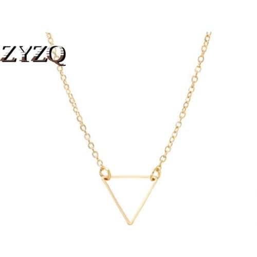 ZYZQ Fashion Simple Geometric Necklace Simple Triangle Pendant Birthday Gift Two Color Available Easy Accessories Wholesale