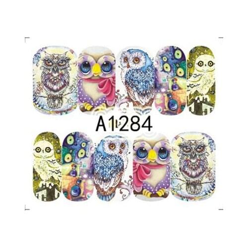 Owl Baby Animal Nail stickers art decorations slider adhesive Water Transfer decals manicure lacquer accessoires polish foil