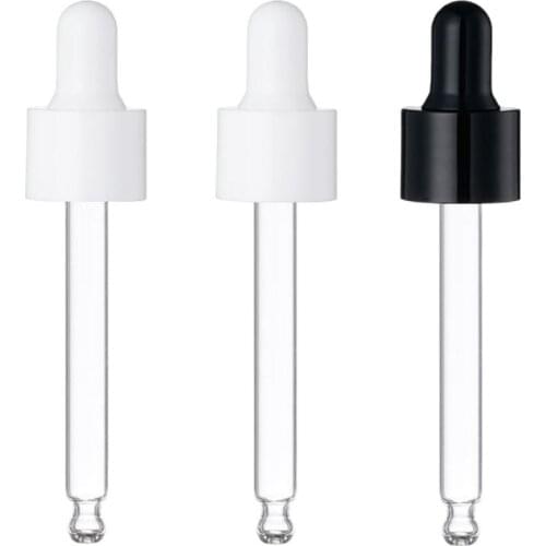 18mm 20mm plastic white /black cap silicon/glass dropper essential oil whitening serum liquid sport removal skin care packing
