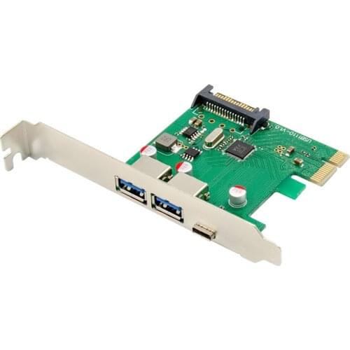Add On Cards 2typec port 1type-a port PCIE X4 USB3.1 10Gpbs expansion card 2A1C port chip VIAVL805 adapter controller converter