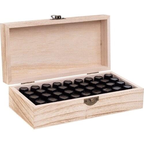 Portable essential oil bottle 36 grids 1-3ml storage wooden box shockproof and drop-proof storage display sub-packing box