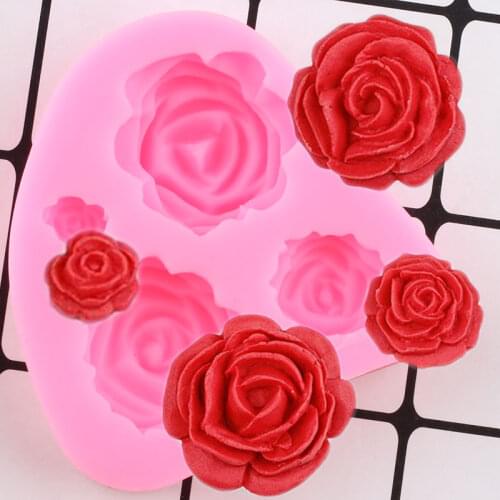 Rose Flower Silicone Mold Wedding Cake Decorating Tools Cupcake Topper Fondant Molds DIY Baking Chocolate Candy Clay Resin Mould