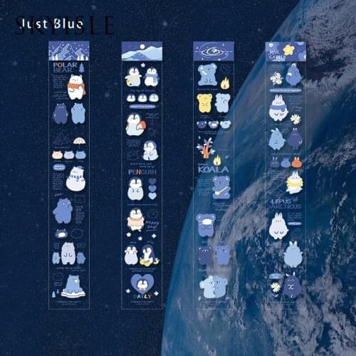 SKYISLE Hug the earth PET strip tape packaging cute penguin bear hand account diy mobile phone case decorative stickers waterpro