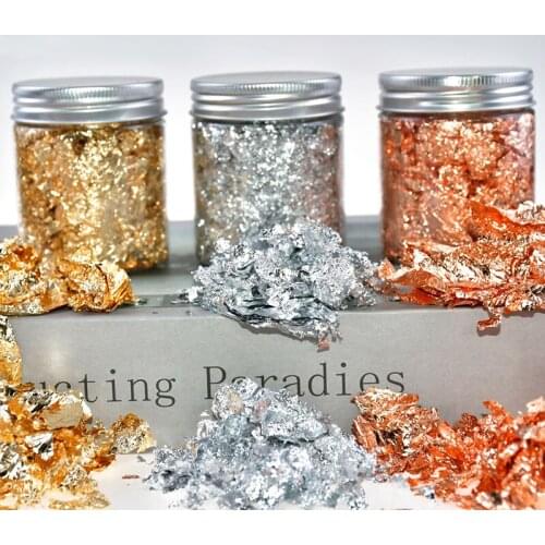 Broken Gold Foil Broken Silver Foil Decoration Plated Nail Cake Rose Diy Baking Gold Decoration Beauty