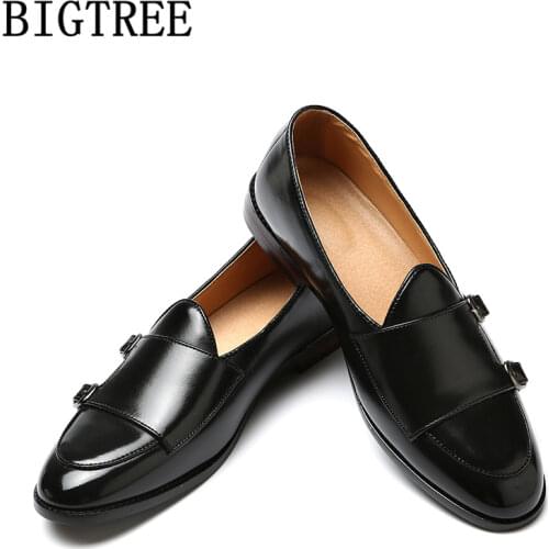 Double Monk Strap Shoes Loafers Men British Mens Shoes Formal Coiffeur Wedding Shoes Men Elegant Luxury Brand Erkek Ayakkabi