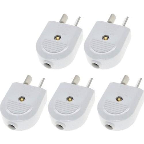 Pack 5) AU, New Zealand, China 2 Flat Rotatable Pin DIY Rewireable Power Plug AC100~220V 10A