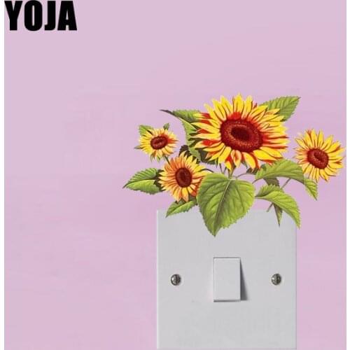 YOJA Lovely Paint Sunflowers Plant European Style Flower Design Home Decorative Wall Decal PVC 13SS0082