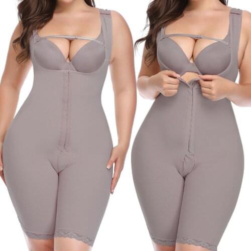 NEMOLEMON Women Slimming Full Body Shaper Hook Tummy Waist Trainer Short Arm shaper Underbust Postpartum Recovery Shapewear