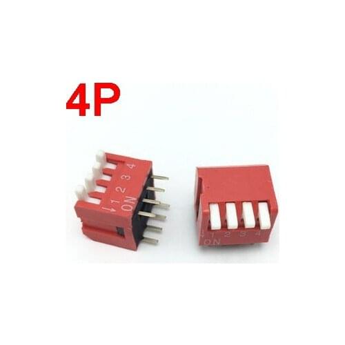 10pcs/lot 2.54mm 4Pin side of the dial piano key style 4pin DIP switch side DIP switch