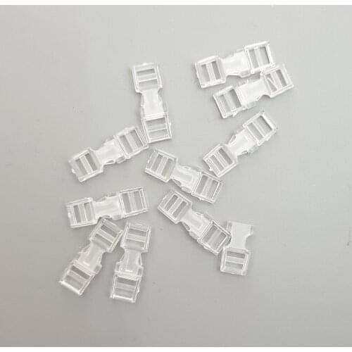 100sets Clear Plastic Tiny Mini Belt Buckles DIY Patchwork Doll Clothes Adjustable Buttons Sewing Accessories