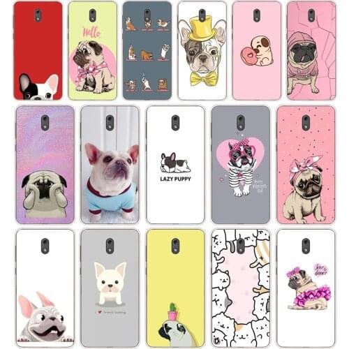 106AA Pug French Bulldog Silicone TPU Protective Cover Phone Case On Case For Nokia 2 2.3 3 3.1 5 5.1 Case Soft