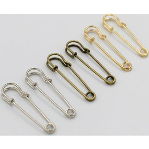 20pcs 38/45/50/55/60/65/70/75/80/100mm Metal Safety Simple Brooch Pin Base Pins Broochs for DIY Jewelry Making