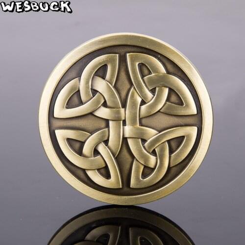 5Pcs MOQ WesBuck Brand Cowboy Retro Belt Buckles Metal Knot Logo Boy and Girl Waist band Design With Good Plating Belt Buckle