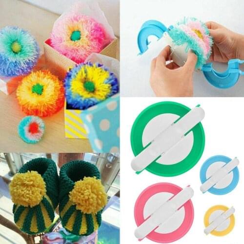 4 Sizes/ Set Diy Essential Pom-pom Pompom Maker Fluff Color Weaver Craft Tools Knitting Needle Hot Machine Random Ball Sewi D3T0