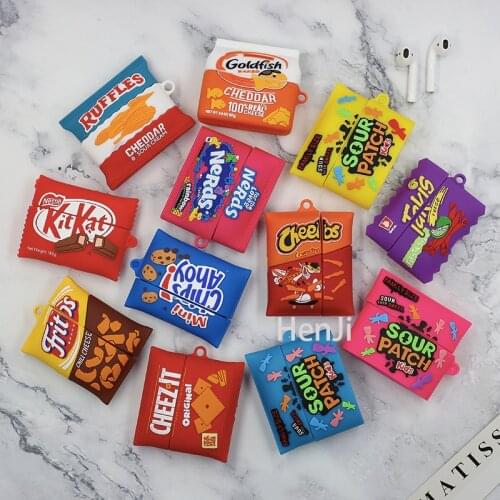 Cheddar Cheese Goldfish Cookies 3D Case for AirPods 1 2 Pro Charging Box Soft Silicone Wireless Bluetooth Earphone Protect Cover