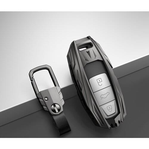 Zinc Alloy Material Car Key Case Cover Bag for Audi A6 C8 A7 A8 Q8 2018 2019 Car Accessories Durable Car Styling New