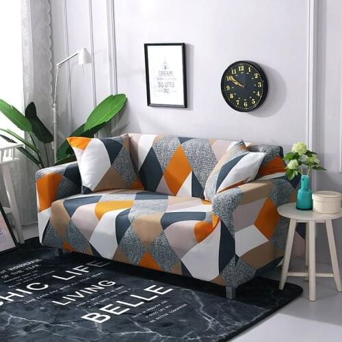 Stretch Sofa Cover Geometric Couch Cover Elastic Sofa Cover for Living Room Pets Corner L Shaped Chaise Longue Sofa Slipcover