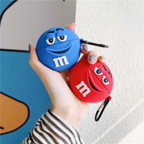 NEW 3D Cartoon Cute Chocolate Bean Round Earphone Case for Airpods Pro Lovely Snacks Style Soft Cover for Airpods 1/2 Shells