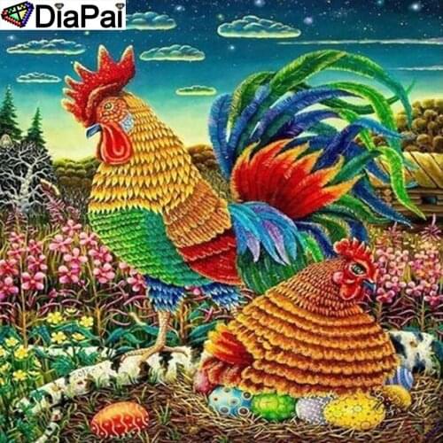 DiaPai 5D Diamond Pattern Rhinestone Needlework Diy Diamond Painting Cross Stitch "Animal chicken" Diamond Embroidery A26253