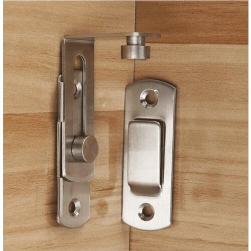 Cardoria Stainless Stee Door Latch Window Lock 90Degree Slide Bolt Bathroom Portable Hotel Sliding Door Lock Security Locker