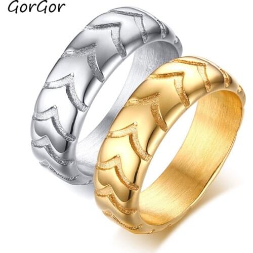 GorGor New Arrivals Creative Design of New Titanium Steel Stainless Steel Tire Pattern for Couple Simple Jewelry Gift RC451