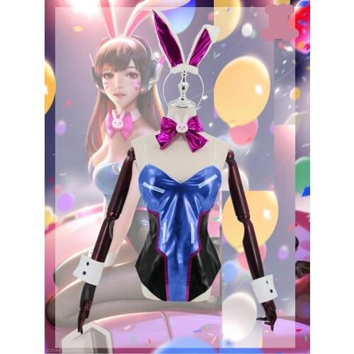 The Game Overwatch cos DVA Hana Song 송하나 Bunny girl doujin cosplay costume ear props 2021