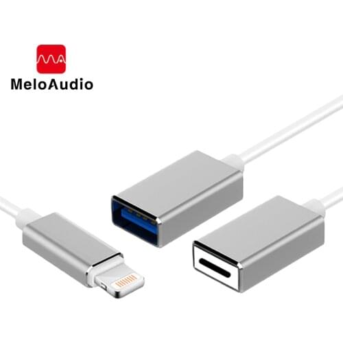 MeloAudio for Lightning to USB OTG Charging Cable, Male to Female, for iPhone/ iPad/iPod MIDI Piano Keyboard AMP DAC Microphone