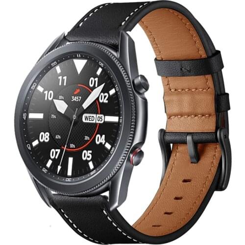 For samsung galaxy watch 3 band 45mm 41mm galaxy watch 46mm active 2 bands 20mm 22mm Leather Strap for amazfit bip gts correa