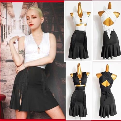 Summer latin skirt Latin practice latin dress skirt cha cha samba dress short latin top blouse bachata dress 712